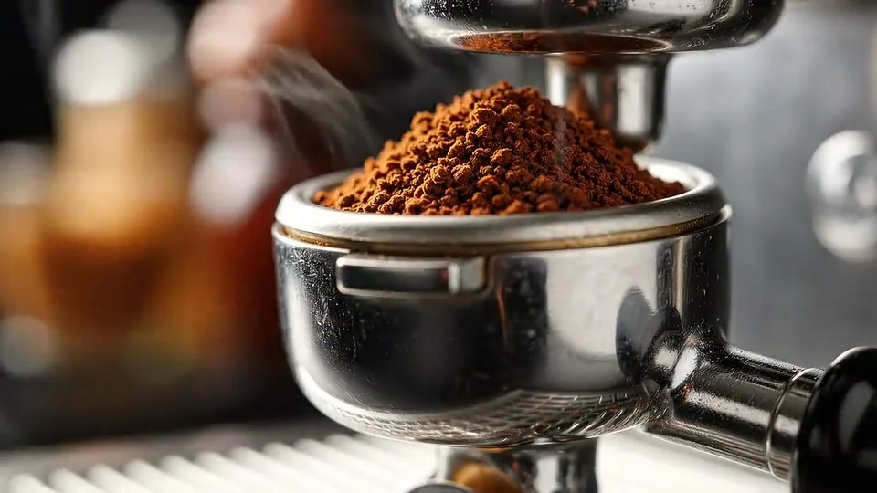 Coffee beans and espresso